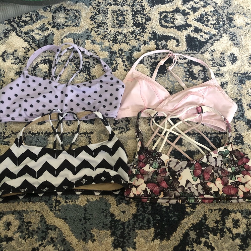 4 lululemon athletics sports bras size 8